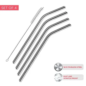 SipWell Extra Long Stainless Steel Straws Set for Tumblers
