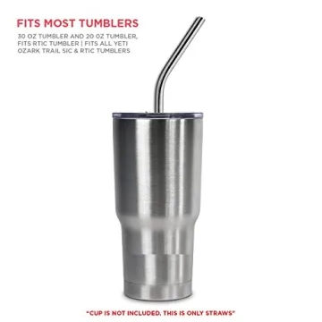 SipWell Extra Long Stainless Steel Straws Set for Tumblers