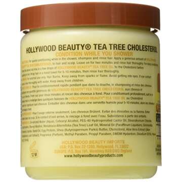 Hollywood Beauty Tea Tree Cholesterol With Shea Butter & Aloe, Green , 20 Oz