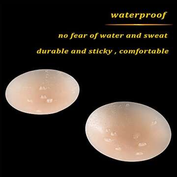 PRETTYWELL Nipple Covers for Women, Waterproof Adhesive Pasties Nipple Cover, Reusable Petals Nipple Covers Silicone Nipple Pasties,Silicone Nipple Stickers Caramel