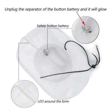 Sparkly US-Flag Western Cowboy Hat - 4th of July Red White Blue Sequin Cowgirl Hat for Independence Day Party