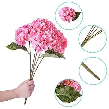 Realistic Pink Fake Flowers for Home & Party Decor