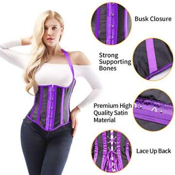 Alivila.Y Burlesque Lace Underbust Corset for Women