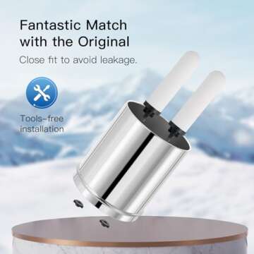 FACHIOO Gravity-fed Water Filter System, 2.25 Gallon Stainless Steel Countertop System with 2 Cerami...