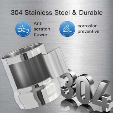 FACHIOO Gravity-fed Water Filter System, 2.25 Gallon Stainless Steel Countertop System with 2 Ceramics Filters Washable Filters, Metal Water Level Spigot and Stand,Reduce up to 99% Chlorine