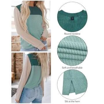 YZEGGO Women's Soft Casual Long Sleeve Pullover Tops