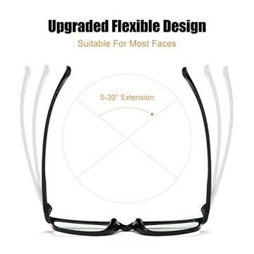 SCOBUTY Blue Light Blocking Glasses,Computer Reading Glasses, Blue Light Filter, UV Digital Eye Stra...