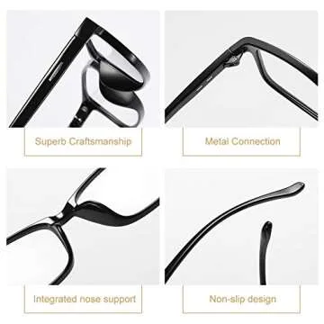 SCOBUTY Blue Light Blocking Glasses,Computer Reading Glasses, Blue Light Filter, UV Digital Eye Strain Anti-Blue Light Lenses for Deep Sleep and Relaxation,Men & Women (Black)