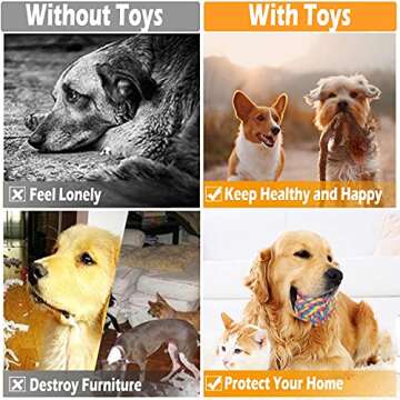 Lobeve Dog Toys Gift Set,Variety No Stuffing Squeaky Plush Toy and Rope Chew Toys for Medium to Small Doggie