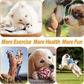 Lobeve Dog Toys Gift Set,Variety No Stuffing Squeaky Plush Toy and Rope Chew Toys for Medium to Small Doggie