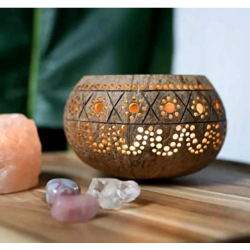 QTMY Eco-Friendly Coconut Candle Holders for Tealights | Handcrafted Style