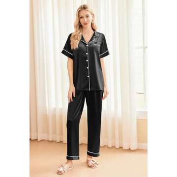 Luxurious Ekouaer 3-Piece Silk Satin Pajama Set For Women