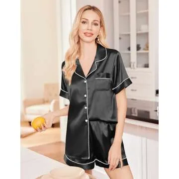 Luxurious Ekouaer 3-Piece Silk Satin Pajama Set For Women