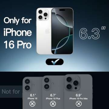 JETech Case for iPhone 16 Pro, Shockproof Clear Phone Cover