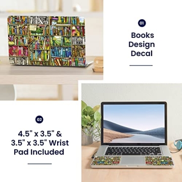 LSS 15 15.6 Inches Laptop Notebook Skin Sticker with 2 Wrist Pads - Reusable Vinyl Cover Decal for 1...