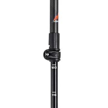 LEKI Helicon Lite Aluminum Adjustable Lightweight Ski Poles for Backcountry Skiing & Snowboarding - Dark Anthracite-Neonorange-Black - 110-145 cm