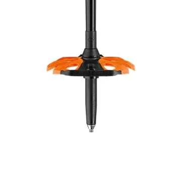 LEKI Helicon Lite Aluminum Adjustable Lightweight Ski Poles for Backcountry Skiing & Snowboarding - Dark Anthracite-Neonorange-Black - 110-145 cm