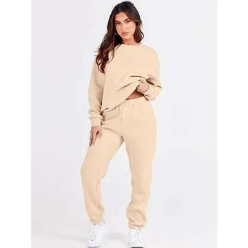 ANRABESS Women's Two Piece Outfits Lounge Set Long Sleeve Crewneck Sweatshirt Jogger Pants Tracksuit Sweatsuit 2024 Fall Sets