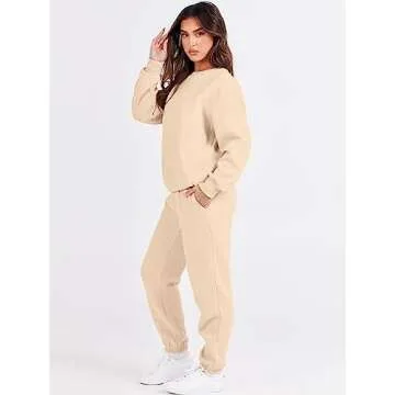ANRABESS Women's Two Piece Outfits Lounge Set Long Sleeve Crewneck Sweatshirt Jogger Pants Tracksuit Sweatsuit 2024 Fall Sets