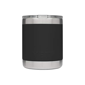 YETI Rambler 10 oz Lowball, Vacuum Insulated, Stainless Steel with Standard Lid, Black