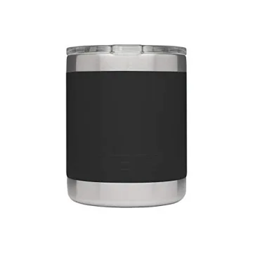 YETI Rambler 10 oz Lowball, Vacuum Insulated, Stainless Steel with Standard Lid, Black