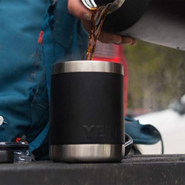 YETI Rambler 10 oz Lowball, Vacuum Insulated, Stainless Steel with Standard Lid, Black