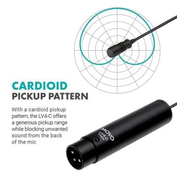 Movo LV4-C Cardioid Lavalier Mic for Podcasters and Creators