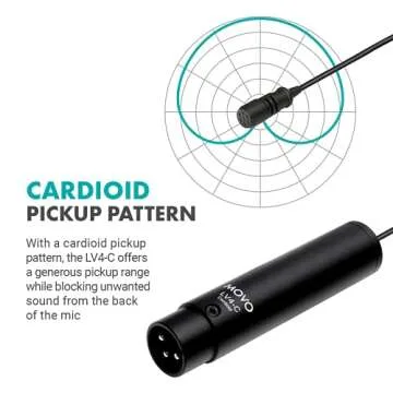 Movo LV4-C Cardioid Lavalier Mic for Podcasters and Creators