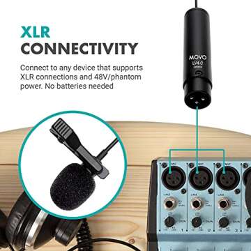 Movo LV4-C Cardioid Lavalier Mic for Podcasters and Creators