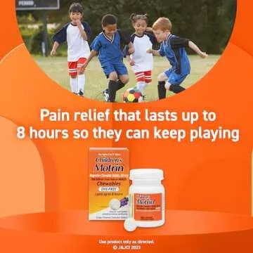 Motrin Children's Dye-Free Ibuprofen Chewable Tablets for Pain & Fever, Grape, 24 Count