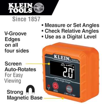 Klein Tools 80035 Level, Digital Electronic Level and Angle Gauge Tool Kit with Plumbers Straps, Mea...