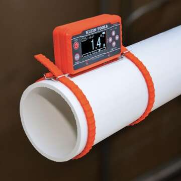 Klein Tools 80035 Level, Digital Electronic Level and Angle Gauge Tool Kit with Plumbers Straps, Measures Angles, Magnetic Base, 2-Piece