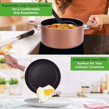 NutriChef 13-Piece Nonstick Cookware Set  Ideal for All Cooking