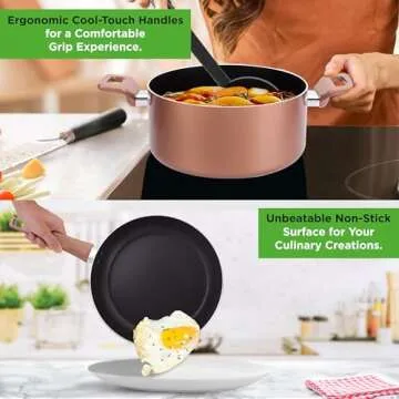 NutriChef 13-Piece Nonstick Cookware Set  Ideal for All Cooking