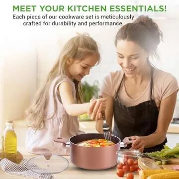 NutriChef 13-Piece Nonstick Cookware Set  Ideal for All Cooking