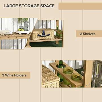 Stylish Outsunny Outdoor Bar Cart for Garden & Dining Room