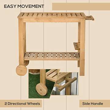 Stylish Outsunny Outdoor Bar Cart for Garden & Dining Room