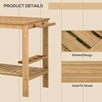 Stylish Outsunny Outdoor Bar Cart for Garden & Dining Room
