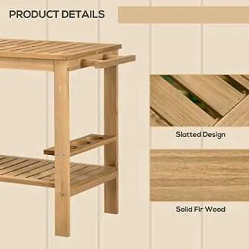 Stylish Outsunny Outdoor Bar Cart for Garden & Dining Room