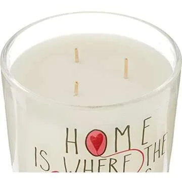 Aromascape PT41417 "Home is Where the Heart Is" 3-Wick Scented Candle (Brown Sugar Pecan, Cinnamon Bark, and Nutmeg), 11-Ounce , White