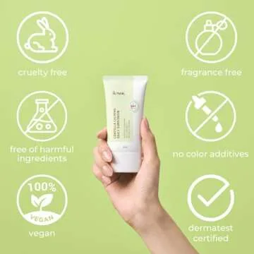 IUNIK Centella Calming Moisture Daily Sunscreen SPF 50+ PA++++ Matte & No White Cast Centella Asiatica Dry Oily Sensitive Vegan Korean Skincare - Pack of 2
