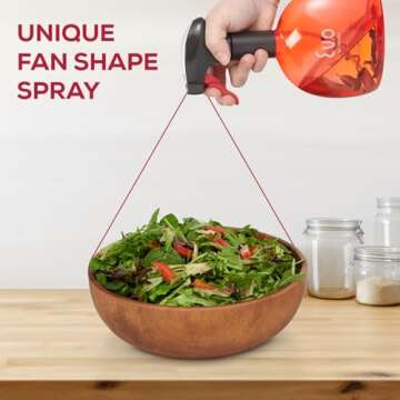 Evo Oil Sprayer Bottle, Non-Aerosol for Olive Oil and Cooking Oils, Red Classic, 18-ounce Capacity