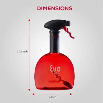 Evo Oil Sprayer Bottle, Non-Aerosol for Olive Oil and Cooking Oils, Red Classic, 18-ounce Capacity