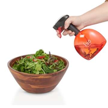 Evo Oil Sprayer Bottle, Non-Aerosol for Olive Oil and Cooking Oils, Red Classic, 18-ounce Capacity