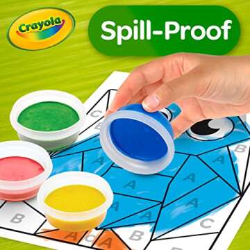 Crayola Spill Proof Paint Set (8ct), Washable Toddler Paint Kit, Includes Brushes, Pots, Activity Pages, Toddler Gift, Ages 3+