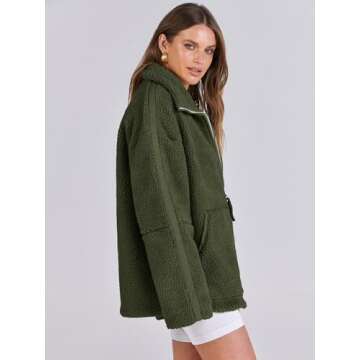 ANRABESS Womens Fleece Jacket Oversized Zip Up Sherpa Fuzzy Casual Coats Winter Fall Outerwear 2024 Clothes with Pockets Large