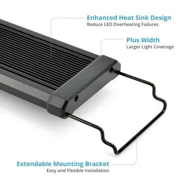 NICREW ClassicLED Plus LED Aquarium Light with Timer, 15 Watts, for 18 to 24 Inch Fish Tank Light, Daylight and Moonlight Cycle, Brightness Adjustable