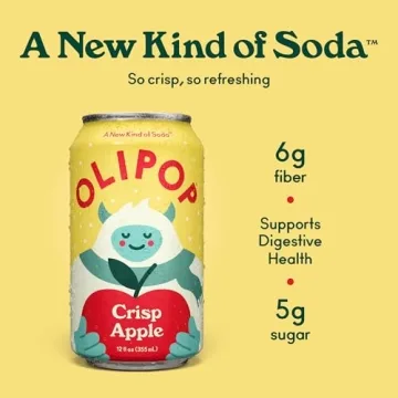 OLIPOP Prebiotic Soda, Crisp Apple for Digestive Health