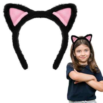 COMNICO Cat Ears Headbands, Plush Soft Cute Washing Face Head band Fuzzy Kitten Makeup Hair Headband...