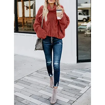 Stylish FARYSAYS Casual Turtleneck Sweater for Women